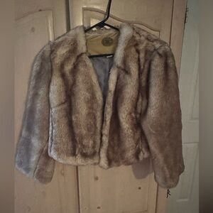 Faux fur shrug